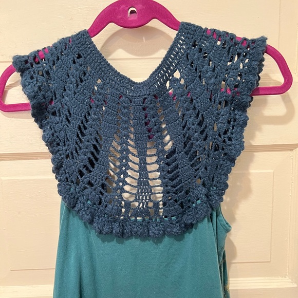 Free People Decorative Blue Green Vest Top - Picture 4 of 12